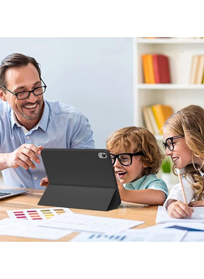 جراب لجهاز iPad A16 (الجيل الحادي عشر 2025، الجيل الحادي عشر 2022) مقاس 10.9 بوصة مع حامل قلم، مصنوع من جلد PU متين، ظهر مرن من مادة TPU، جراب واقٍ مقاوم للصدمات، خاصية التشغيل/الإيقاف التلقائي، أسود - Image 2